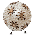 Настольная лампа из перламутра на металлическом каркасе Indonesian Ball варинант исполнения - 1 | Loft Concept в Омске