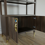 Стеллаж со стеклянными полками Elsa Dreams Walnut варинант исполнения - 5 | Loft Concept в Омске