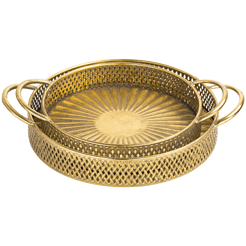 Поднос железный Gold Mesh Золотой Поднос железный Gold Mesh Золотой в Омске | Loft Concept