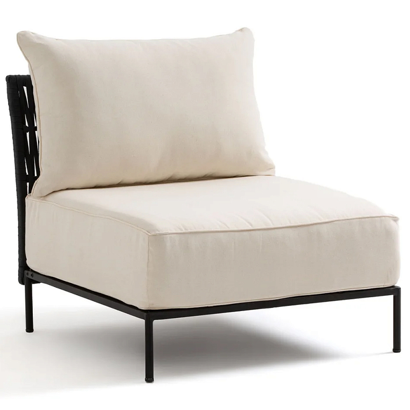 Уличное кресло Alaric Armchair Black Черный Бежевый Уличное кресло Alaric Armchair Black Черный Бежевый в Омске | Loft Concept
