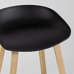 Барный стул на ножках из натурального дерева Boras Black варинант исполнения - 7 | Loft Concept в Омске