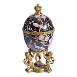 Шкатулка в форме яйца на величественных львах из фарфора с бронзовыми элементами Eden Garden варинант исполнения - 1 | Loft Concept в Омске