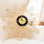 Часы настенные из металла в виде солнца с чёрным циферблатом Mirror Tower Clock варинант исполнения - 4 | Loft Concept в Омске