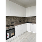 Угловой кухонный гарнитур белый и столешница под мрамор Gene Kitchen Set варинант исполнения - 3 | Loft Concept в Омске