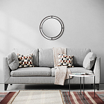 Настенное зеркало круглой формы в черной металлической раме BUBBLE MIRROR BLACK варинант исполнения - 3 | Loft Concept в Омске