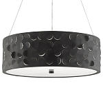 Люстра в форме цилиндра с чёрным фактурным абажуром Round Necklines варинант исполнения - 4 | Loft Concept в Омске