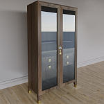 Дизайнерский шкаф витрина Elsa Dreams Walnut с 4-мя ящиками варинант исполнения - 3 | Loft Concept в Омске