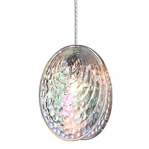 Подвесной светильник с круглым плафоном из рельефного стекла Disc Light