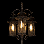 Уличный фонарь с тремя стеклянными плафонами и коваными элементами Elysian Lanterns варинант исполнения - 5 | Loft Concept в Омске