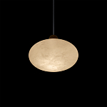 Подвесной светильник с плафоном в виде эллипса из белого алебастра Cryptocrystalline Stone варинант исполнения - 4 | Loft Concept в Омске