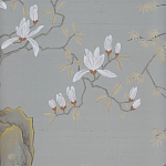 Обои ручная роспись Summer Night Blossom Colourway SC-122 on Wood Ash slub silk варинант исполнения - 2 | Loft Concept в Омске