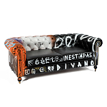 Диван Честерфильд граффити graffiti Orange Sofa натуральная кожа варинант исполнения - 2 | Loft Concept в Омске