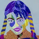 Картина с вышивкой Портрет wall panel People with the yellow ear 3 варинант исполнения - 2 | Loft Concept в Омске