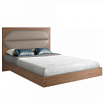 Кровать двуспальная с высоким изголовьем из дерева и подушек из экокожи Modern Look варинант исполнения - 1 | Loft Concept в Омске