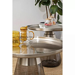 Кофейный столик с основанием из закаленного стекла Classic Round Gray Table варинант исполнения - 3 | Loft Concept в Омске