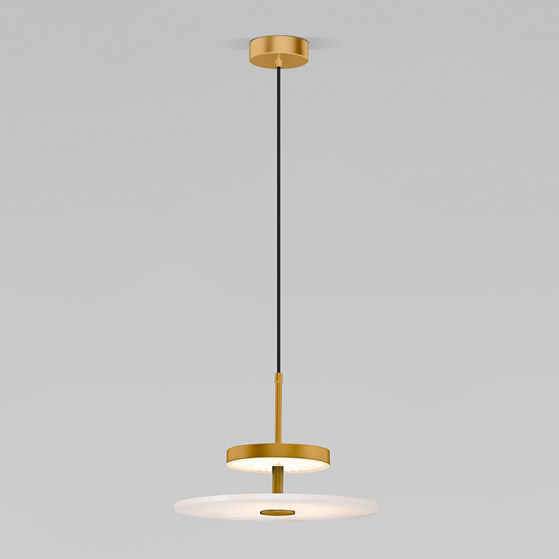 Светодиодный подвесной светильник латунь с мраморным рассеивателем Латунь Белый Мрамор Bianco в Омске | Loft Concept 