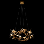 Люстра подвесная с прозрачными стеклянными птичками на ветвях Диаметр 80 см Serip Voa варинант исполнения - 5 | Loft Concept в Омске