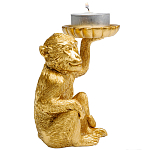 Подсвечник золотая обезьяна с блюдцем Golden Monkey варинант исполнения - 2 | Loft Concept в Омске
