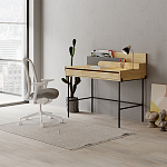 Стол письменный с выдвижным ящиком цвета древесины LEILA WORKING TABLE OAK ANTHRACITE варинант исполнения - 8 | Loft Concept в Омске