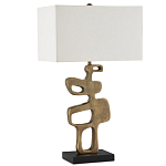 Настольная лампа с фигурным каркасом и прямоугольным тканевым абажуром Brutalist Profile варинант исполнения - 4 | Loft Concept в Омске