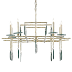Люстра линейная с круглыми прозрачными подвесками  Horizontal Rectangular Chandelier варинант исполнения - 4 | Loft Concept в Омске