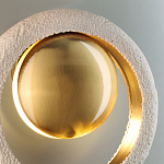 Бра с бежевым текстурным кольцом и латунным шаром в центре Tactile  варинант исполнения - 7 | Loft Concept в Омске