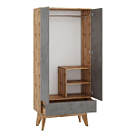 Шкаф с фасадом цвета серый бетон Grace of Furniture варинант исполнения - 2 | Loft Concept в Омске