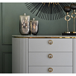 Комод белый овальный с мраморной столешницей Thoroughbass варинант исполнения - 3 | Loft Concept в Омске