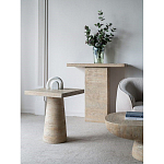 Столик приставной с квадратной столешницей Textured Cream Table варинант исполнения - 7 | Loft Concept в Омске