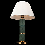 Настольная лампа на основании из зеленого мрамора с белым абажуром Noelia Green варинант исполнения - 4 | Loft Concept в Омске