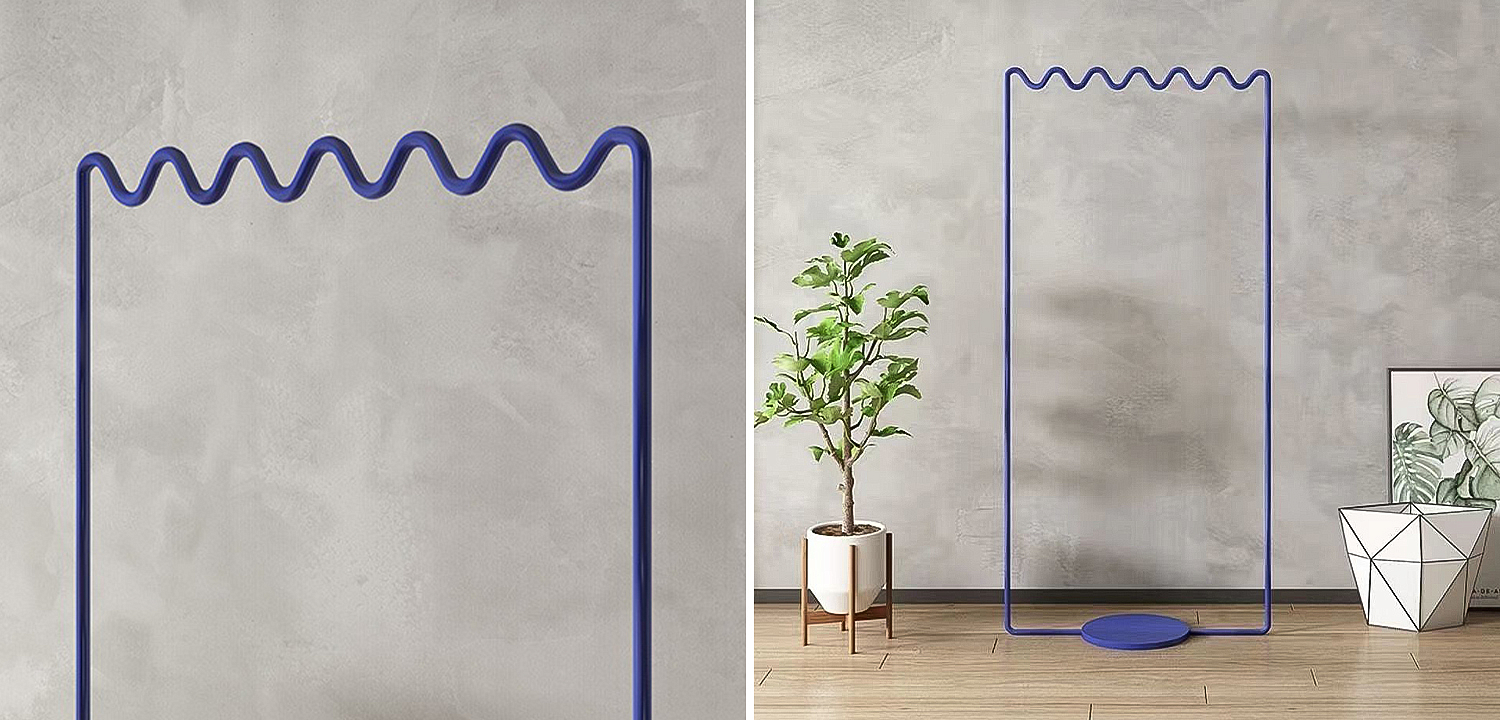 Вешалка Wave-shaped Hanger Rack Blue M Вешалка Wave-shaped Hanger Rack Blue M - Loft-Concept в Омске