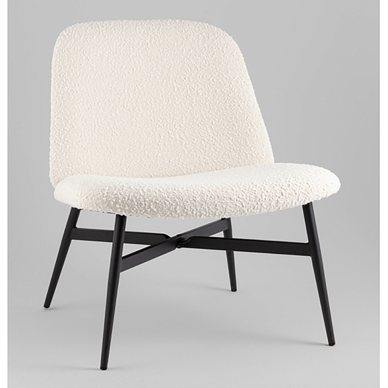 Кресло лаунж Ease белый Белый Черный в Омске | Loft Concept 