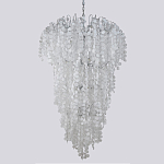 Люстра с прозрачными и белыми подвесками в виде лепестков FAIRYTREE Light варинант исполнения - 1 | Loft Concept в Омске