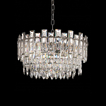 Круглая люстра с хрустальными подвесками на серебряном каркасе Gorgeous Crystal Light варинант исполнения - 1 | Loft Concept в Омске