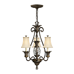 Люстра бронзового цвета с 3-мя кремовыми текстильными абажурами Hinkley варинант исполнения - 2 | Loft Concept в Омске