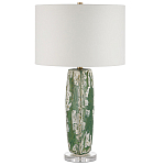 Настольная лампа керамическая с кремовым абажуром Scenic Column варинант исполнения - 5 | Loft Concept в Омске