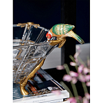 Чаша из прозрачного стекла на бронзовых ножках с фигурками попугаев Eden Garden варинант исполнения - 3 | Loft Concept в Омске