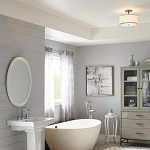 Потолочный светильник с цилиндрическим плафоомн из опалового матового стекла с металлическим обручем Feiss варинант исполнения - 5 | Loft Concept в Омске