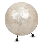 Настольная лампа из перламутра на металлическом каркасе Indonesian Egg варинант исполнения - 2 | Loft Concept в Омске