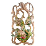 Маска деревянная резная расписная Tropical Paradise варинант исполнения - 1 | Loft Concept в Омске