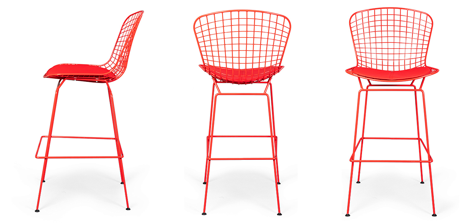 Барный стул Bertoia Barstool Red - Loft-Concept в Омске
