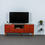 ТВ-тумба красная из массива бука с 2-мя дверками и ящиком Wenge Light варинант исполнения - 7 | Loft Concept в Омске