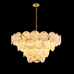 Люстра подвесная четырехъярусная с подвесками в форме дисков Cryptocrystalline Stone варинант исполнения - 1 | Loft Concept в Омске