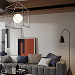 Торшер с изогнутым корпусом на бетонном основании Black Portland варинант исполнения - 4 | Loft Concept в Омске