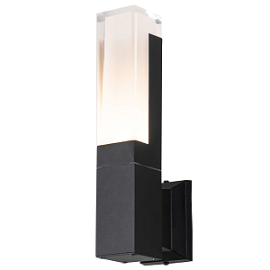 Уличное бра черного цвета с плафоном из акрила Monume