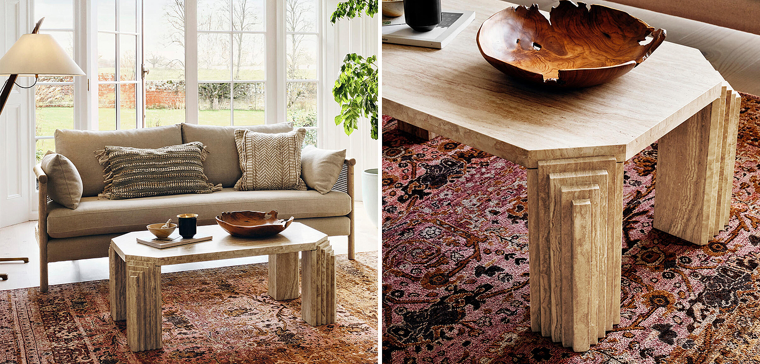 Кофейный стол Caleb Travertine Coffee Table Кофейный стол Caleb Travertine Coffee Table - Loft-Concept в Омске