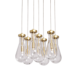 Люстра с 7-ю прозрачными плафонами из стекла в форме капли Lucid Rain  варинант исполнения - 1 | Loft Concept в Омске