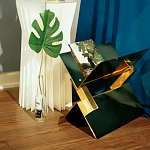 Дизайнерский журнальный стол фигурный золотого цвета Ufuri варинант исполнения - 3 | Loft Concept в Омске