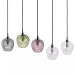 Подвесной светильник каскадный с 5-ю фактурными стеклянными плафонами Cascade with Relief Lampshades варинант исполнения - 2 | Loft Concept в Омске