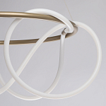 Люстра подвесная круглая золотого цвета с белыми изогнутыми световыми линиями Luke Lampco Tracer Lamp варинант исполнения - 6 | Loft Concept в Омске